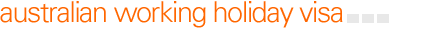 australian working holiday visa
